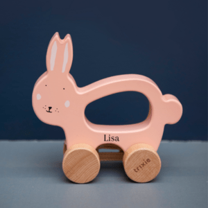 Jouet à tirer personnalisé lapin