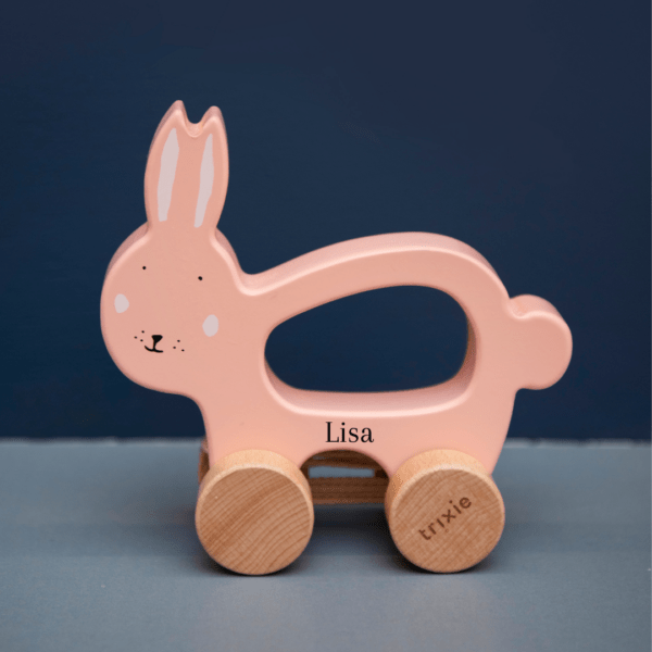 Jouet à tirer personnalisé lapin