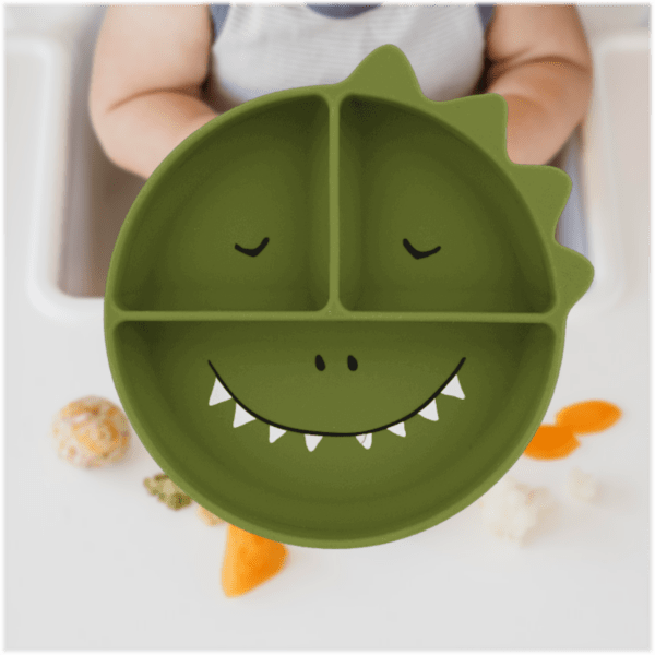 Assiette bébé Dino en silicone