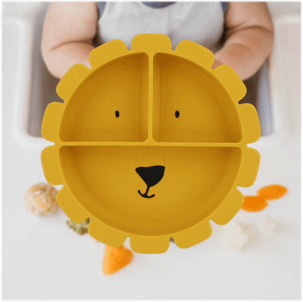 Assiette pour bébé en silicone lion