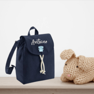 Sac à dos enfant personnalisé bleu marine animaux