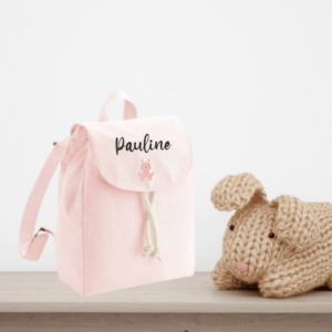 Sac à dos enfant personnalisé rose animaux