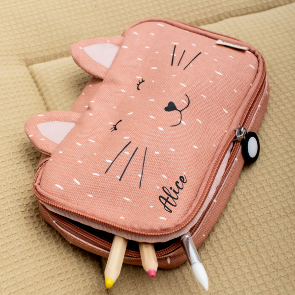 Trousse d'école personnalisée rectangle chat