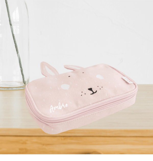 Trousse d'école personnalisée rectangle Lapin