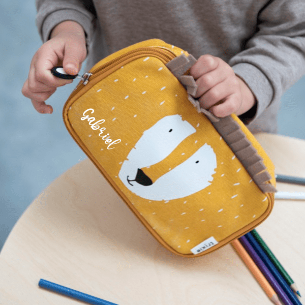 Trousse d'école personnalisée rectangle Lion