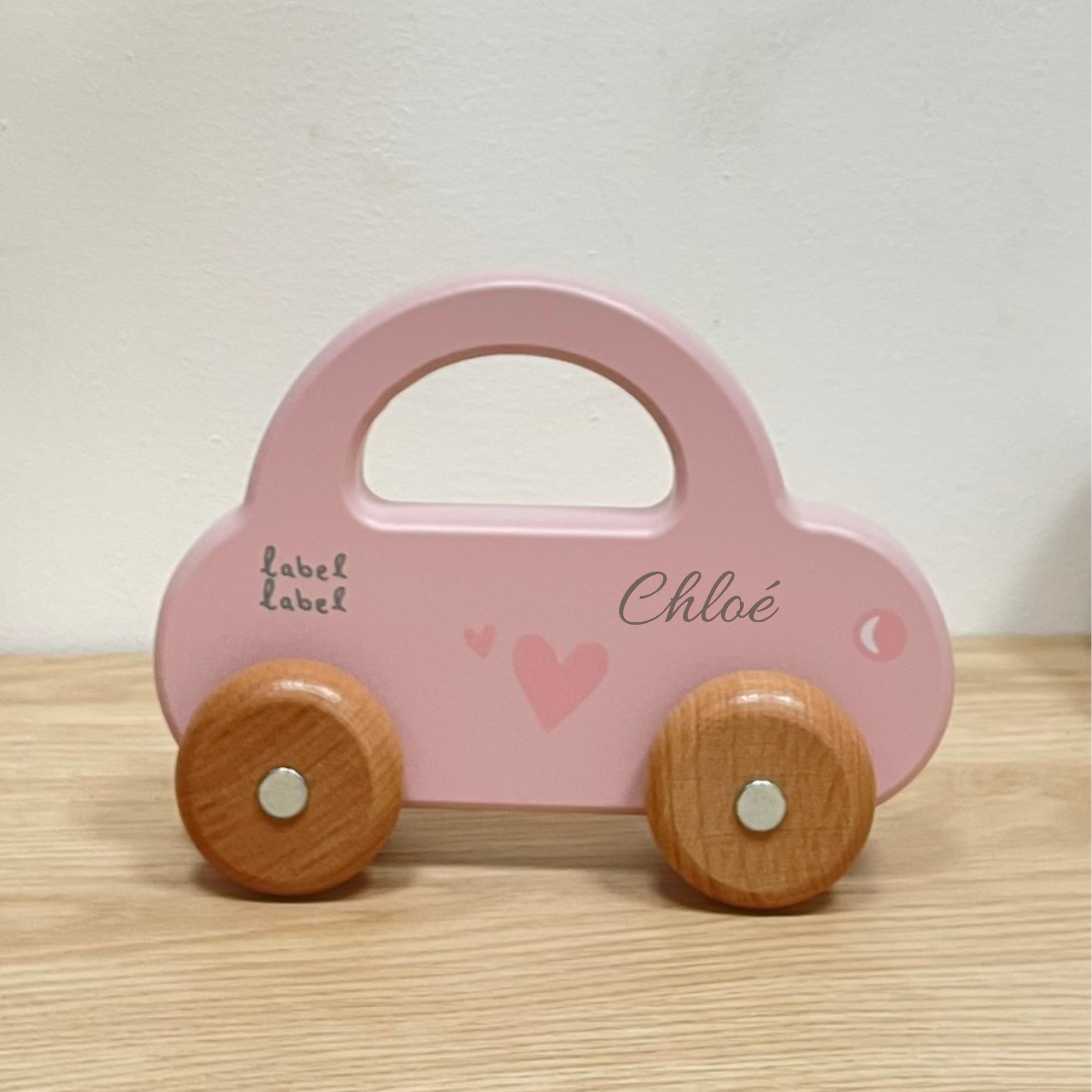 petite voiture rose personnalisé bébé